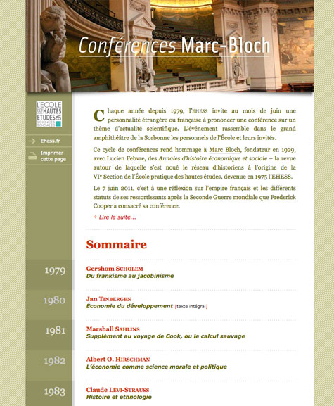 Confrences Marc Bloch